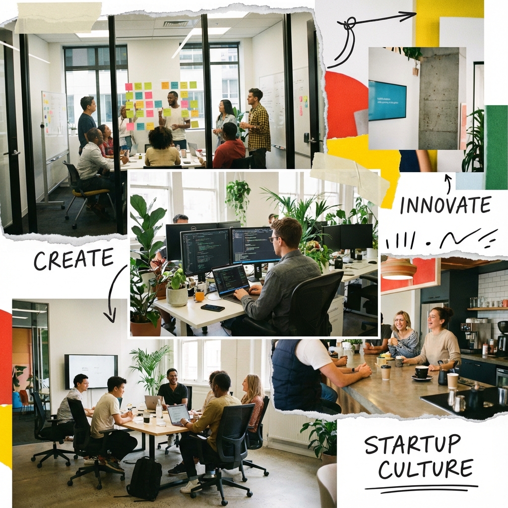 Team collaborating in a modern office